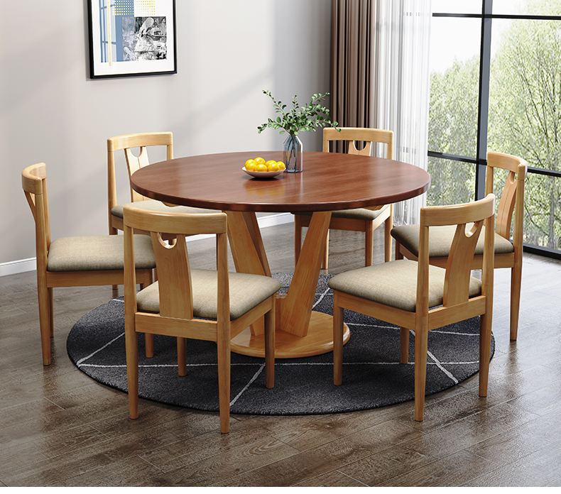 Round table + 6 chairs(V3#) - Click Image to Close